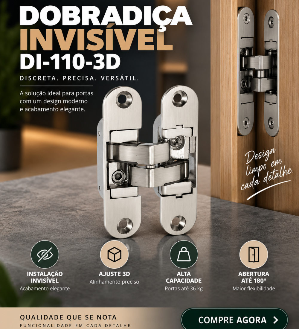 Dobradiça Invisí­vel DI-110-3D